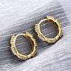 Brass Micro Pave Clear Cubic Zirconia Hoop Earrings EJEW-R025-17G-2
