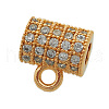 Brass Micro Pave Clear Cubic Zirconia Tube Bails KK-N241-LA825-3-NR-1