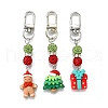 Christmas Theme Resin & Polymer Clay Rhinestone  Pendant Decoration HJEW-TA00350-2
