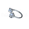 Double Claws 304 Stainless Steel Cubic Zirconia Hoop Lip Rings FS-WG1AB27-23-3
