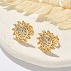 Brass Micro Pave Clear Cubic Zirconia Stud Earrings EJEW-D305-08G-1