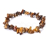 Natural Tiger Eye Chips Beaded Stretch Bracelet for Women PW-WG72437-09-1