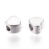 Rhodium Plated 925 Sterling Silver Beads STER-T004-75P-2
