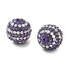 Stripe Pattern Polymer Clay Rhinestone Beads CLAY-NH0001-01K-2