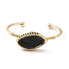 Natural Obsidian Horse Eye Wrapped Cuff Bangle G-D458-02G-09-RS-2