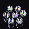 Handmade Blown Glass Globe Beads X-DH017J-1-16mm-AB-1