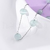 304 Stainless Steel Cat Eye Round Beads Handmade Chain Necklaces for Women NJEW-C073-01P-05-2