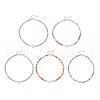 Summer Beach Natural Amethyst & Green Aventurine & Dyed Agate Round Beaded Necklaces NJEW-JN05262-2