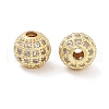 Round Brass Micro Pave Cubic Zirconia Beads ZIRC-N016-01G-8mm-2