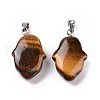 Natural Tiger Eye Pendants G-B041-03P-04-2