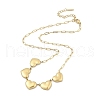 304 Stainless Steel 5-Heart Bib Paperclip Chain Necklaces NJEW-H044-05G-2