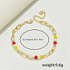 Sweet and Lovely Grass Beaded & Iron Paperclip Chain Anklets for Daily Vacation Gift XC5889-1-5