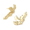 Brass Micro Pave Clear Cubic Zirconia Stud Earring Findings KK-Z106-02G-04-2