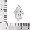 Brass Micro Pave Cleear Cubic Zirconia Evil Eye Hamsa Hand Connector Charms KK-C086-15B-P02-3