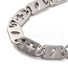 Tarnish Resistant Vacuum Plating 201 Stainless Steel Mariner Hollow Cross Link Chain Bracelets BJEW-B078-64P-2