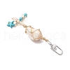 3Pcs Braided Nylon Thread & Natural Shell Pendant Decorations HJEW-TA00342-6