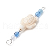 Summer Beach Dyed Synthetic Turquoise Connector Charms PALLOY-JF03747-02-5