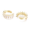 Brass Micro Pave Clear Cubic Zirconia Cuff Earrings EJEW-G279-07G-2