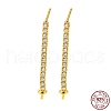 925 Sterling Silver Micro Pave Clear Cubic Zirconia Stud Earring Findings STER-Q192-26G-1