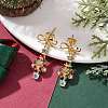 Alloy Rhinestone Christmas Tree Studs Earring EJEW-TA00444-2