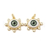 Brass Micro Pave Clear Cubic Zirconia Pendants ZIRC-E006-04G-05-2