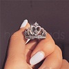 Fashionable Alloy Rhinestone Finger Rings FS-WG5016E-01-4
