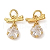 Brass Micro Pave Cubic Zirconia Pendants KK-P308-49G-1