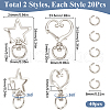 SOFPLATE 40Pcs 2 Styles Zinc Alloy Swivel Lobster Clasps FIND-SP0002-56A-2