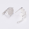 Brass Micro Pave Cubic Zirconia Hoop Earring Findings with Latch Back Closure ZIRC-K075-24P-1