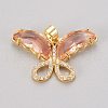 Brass Glass Pendants KK-P186-B-2