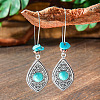 Bohemian Style Alloy Acrylic Hoop Earrings WG0B115-13-1