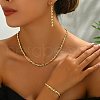 Brass Chain Bracelets & Earrings & Necklaces Sets for Everyday Women's Fashion Accessories FY4215-3