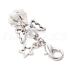 Angel Glass Beaded & Alloy Pendant Decorations HJEW-MZ00192-06-4