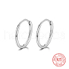Rhodium Plated 925 Sterling Silver Huggie Hoop Earrings IK9735-03-1