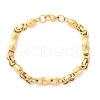 201 Stainless Steel Oval & Twist Rectangle Link Chain Bracelets BJEW-B078-171G-2