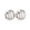 Flat Round 304 Stainless Steel Stud Earrings for Women EJEW-L272-003P-1