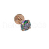 304 Stainless Steel Colorful Synthetic Opal Internally Threaded Labrets For Women Men WGF4990-49-1