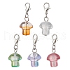 Handmade Lampwork Mushroom Pendant Decorations HJEW-JM03390-2
