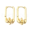 Rectangle Brass Hoop Earrings EJEW-Z121-08G-4
