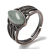Natural Green Aventurine Horse Eye Adjustable Rings RJEW-K271-05R-12-2