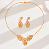 Vintage Fashionable Iron Oval Earrings & Necklaces Sets for Women PO3797-3-1