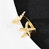 Brass Adjustable Cuff Rings for Women RJEW-B132-02B-G-2