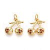 Brass Micro Pave Cubic Zirconia Charms KK-N265-30G-1