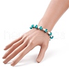 Lampwork Mushroom Beaded Stretch Bracelet for Women BJEW-JB08228-4