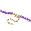 Natural Gemstone Chips & Glass Seed Beaded Necklace for Women NJEW-JN04200-7