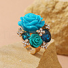Resin Rose Finger Rings HP1514-4-2