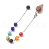 Chakra Synthetic & Natural Mixed Gemstone Pointed Dowsing Pendulums PALLOY-JF02608-02-4