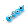Handmade Evil Eye Lampwork  Pendants PALLOY-JF01725-01-4