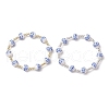 2Pcs 2 Colors Electroplate Non-magnetic Synthetic Hematite Round Bead Strecth Bracelets for Women BJEW-JB11600-2