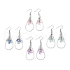 Teardrop 304 Stainless Steel Transparent Glass Dangle Earrings EJEW-JE06404-02-2